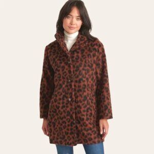 Marine Layer Stephanie Cocoon Cheetah Coat Womens M Button Front